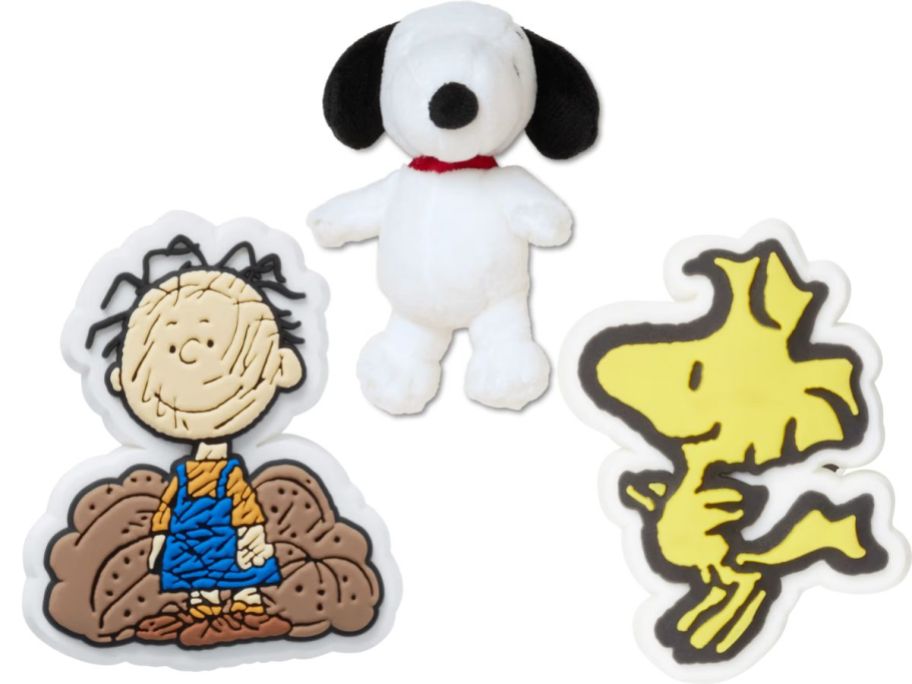 Crocs Peanuts Jibitz: PigPen, Snoopy, and Woodstock