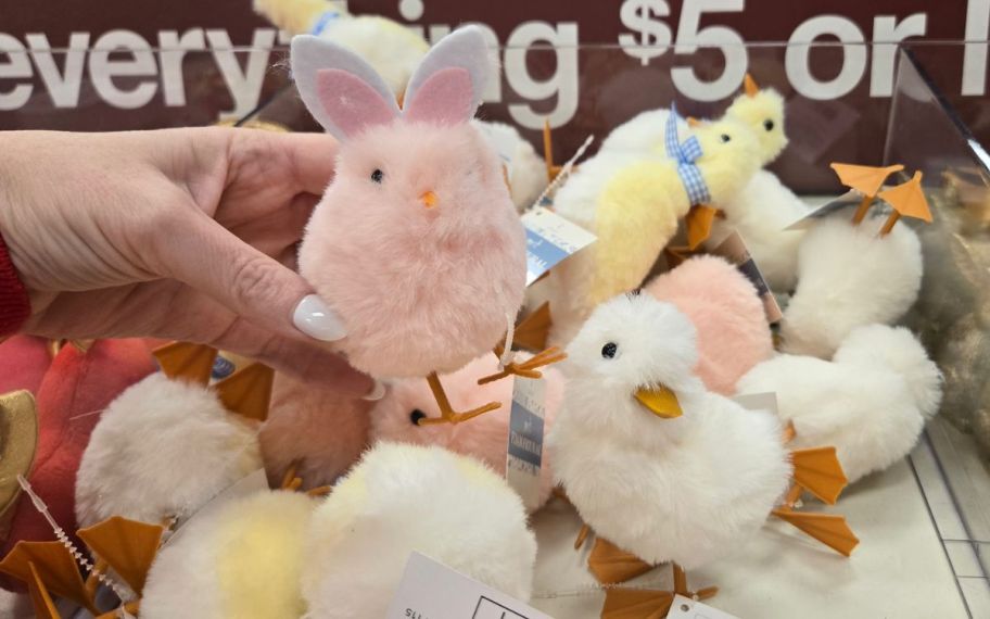 hand holding decorative easter bunny chic