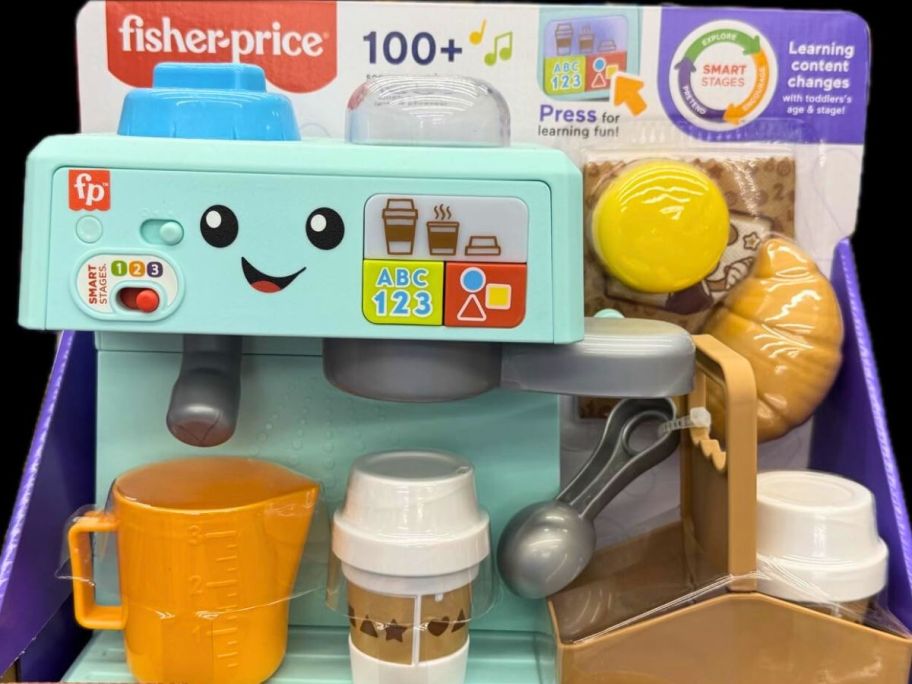 Fisher-Price Toddler Toy Laugh & Learn Coffee Café Music 2al Playset displayed