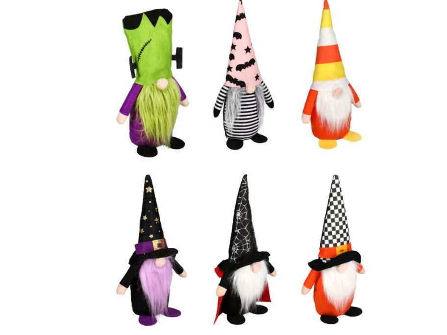 Halloween Gnome Plush Décor 24-Count in different designs