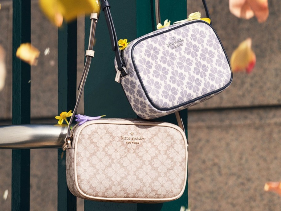 two kate spade crossbody bags with flower print
