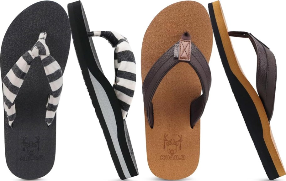 two pairs of flip flops