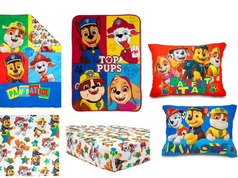 Stock image of a Paw Patrol toddler bedding set