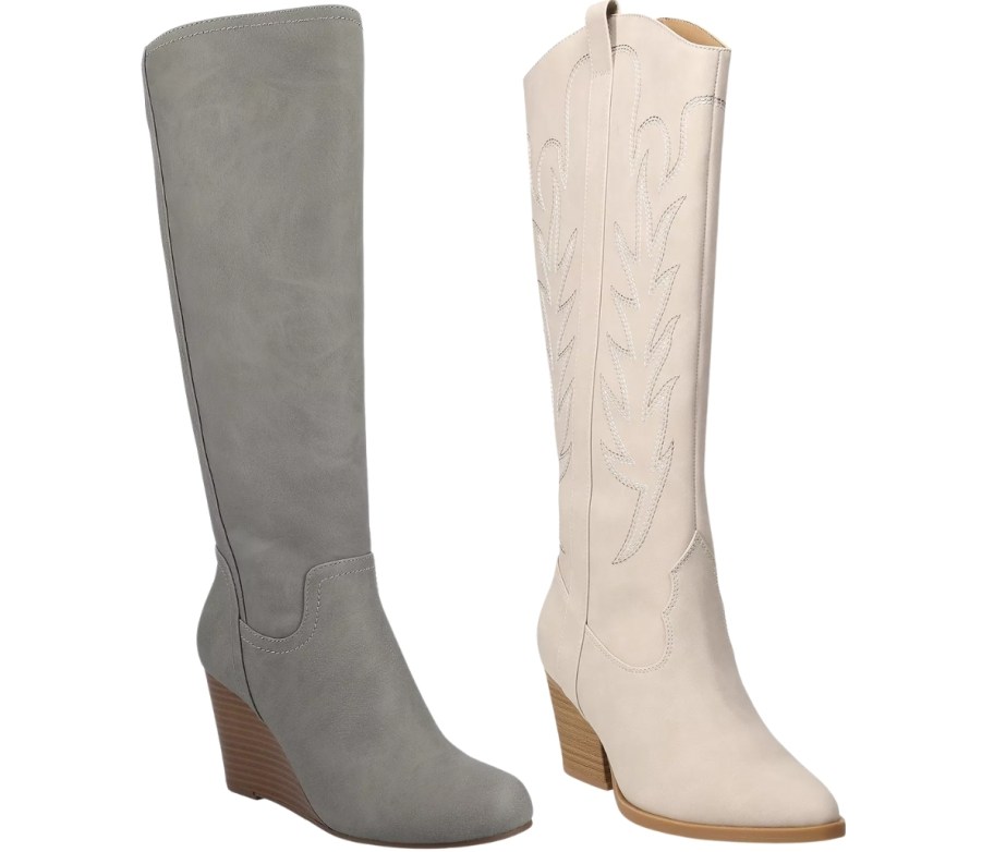 two pair of womens tall boots