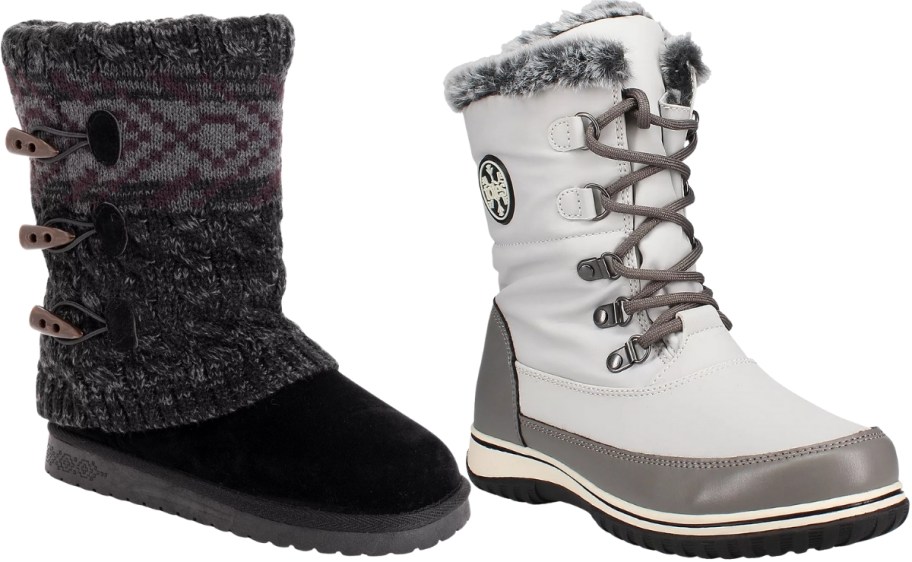 two womens winter boots