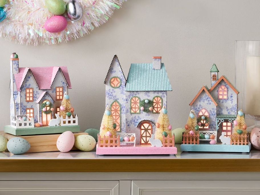 Member's Mark Paper Houses on a Mantel