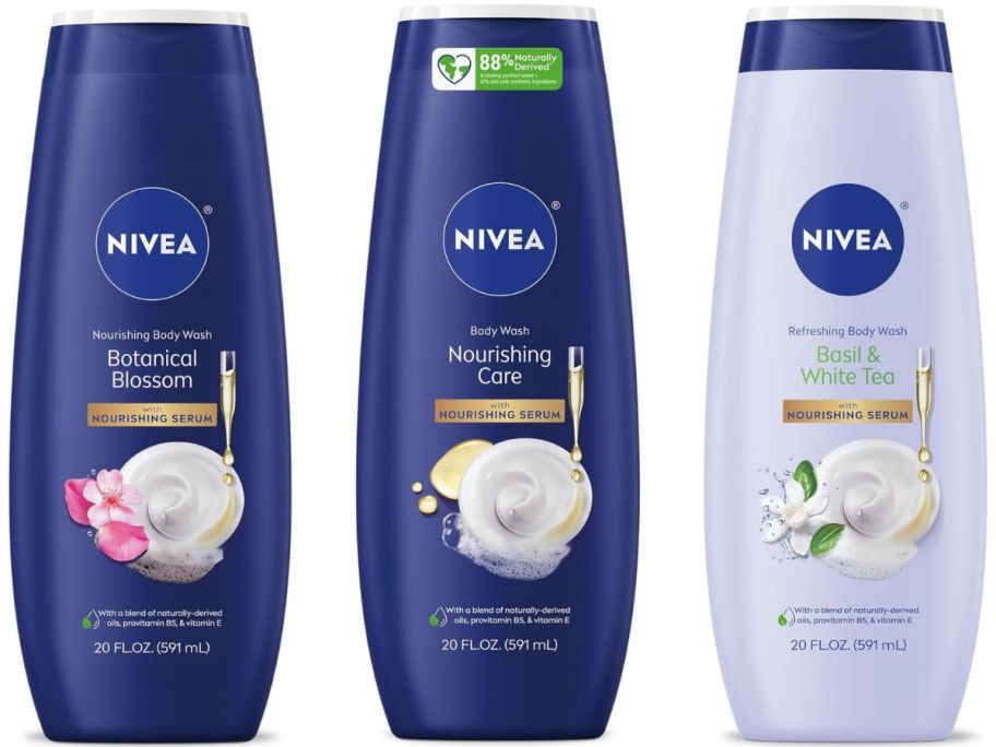 Stock images of 3 Nivea Body Washes