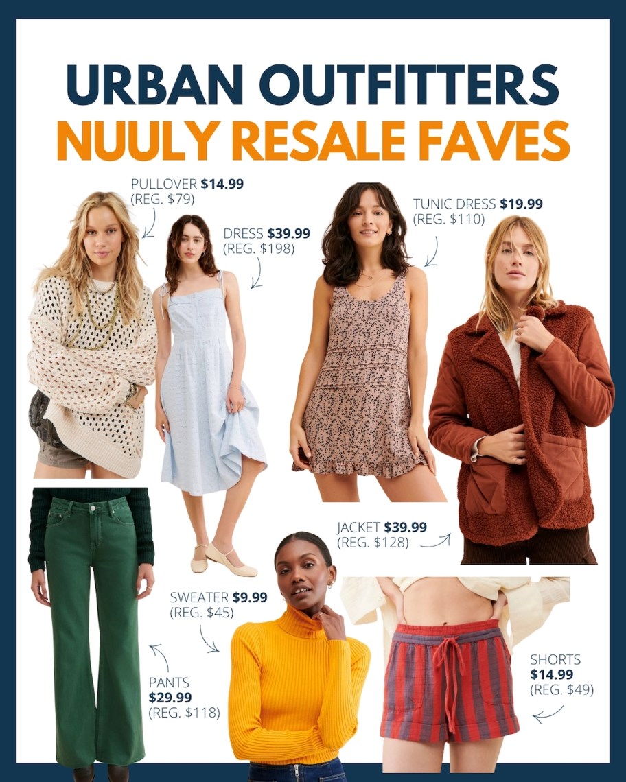 various urban outfitters nuuly resale clothing pieces