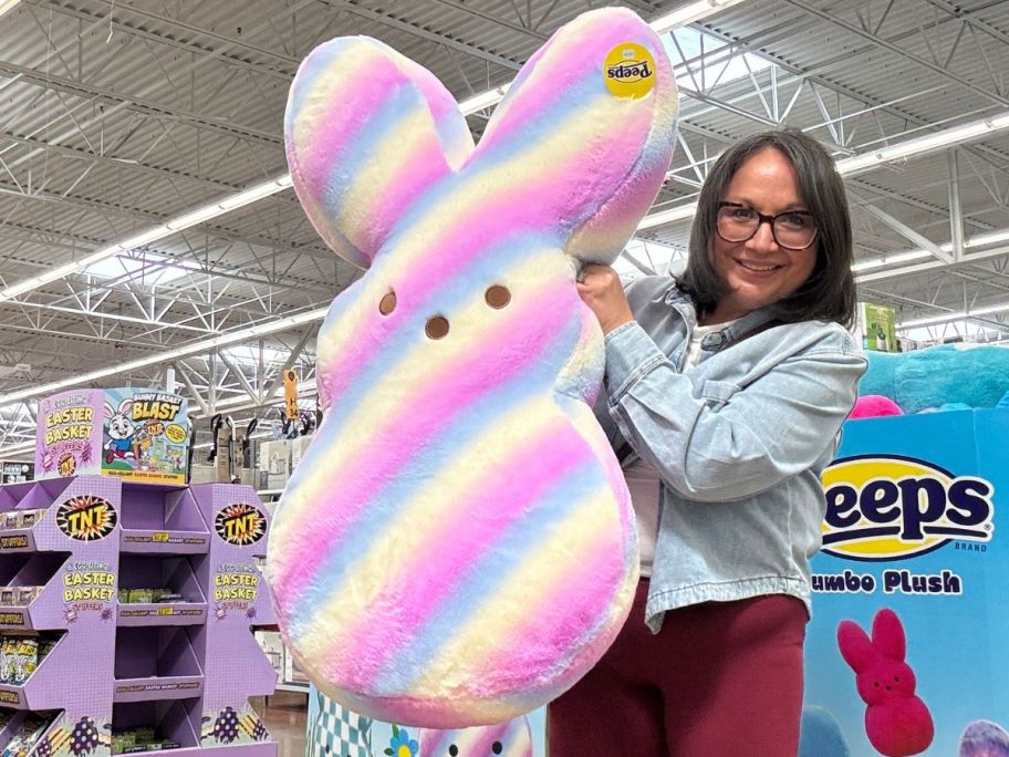 Peeps Giant Striped Bunny Plush