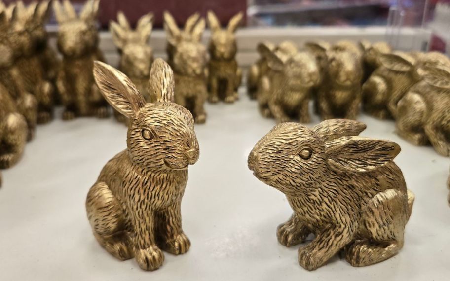 display of resin bunny on display