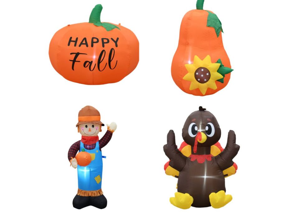 four different Seasonal Collection Outdoor Decor LED Inflatable