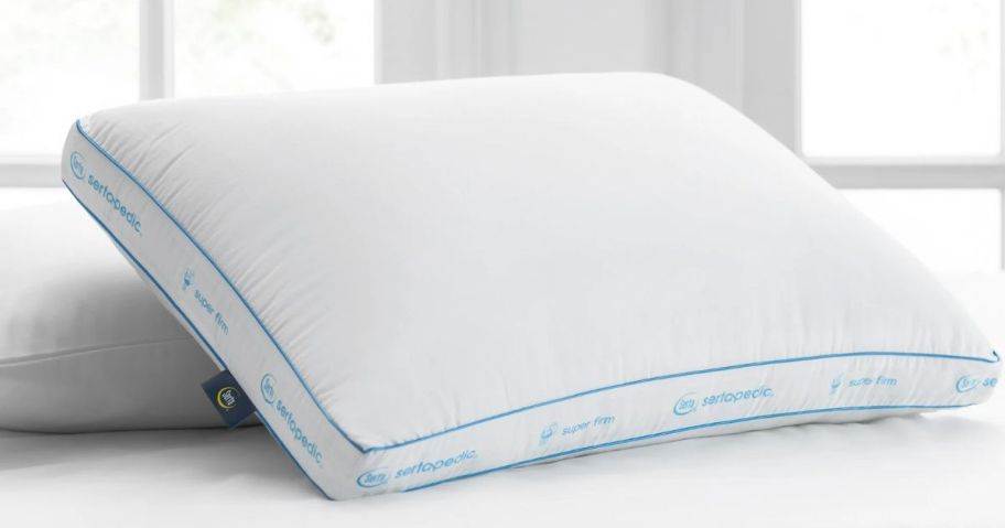 Sertapedic Pillows on a bed