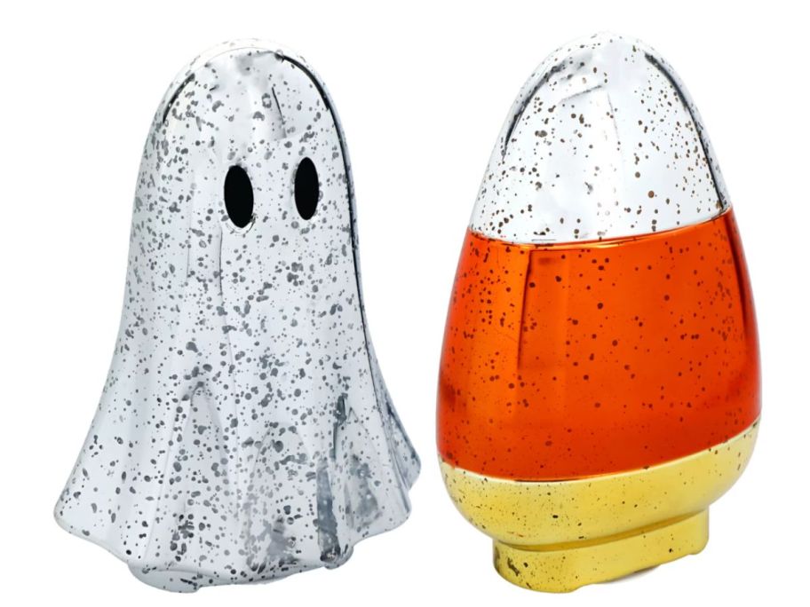two Speckled Vintage Halloween Light Up Décorative pieces