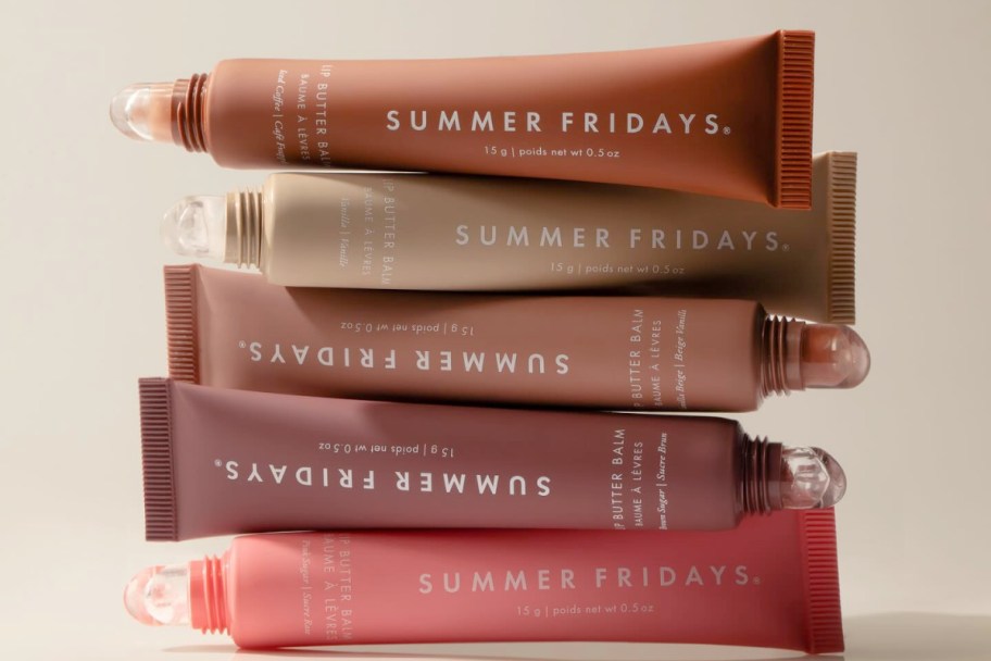 stack of Summer Fridays Lip Butter Balms