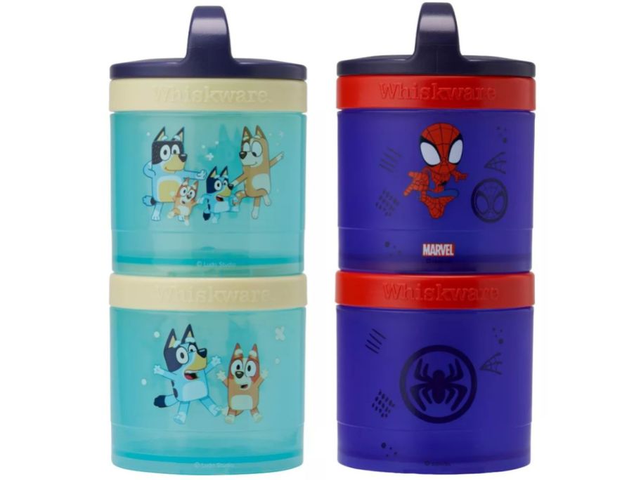 Bluey & Spiderman stackable snack containers