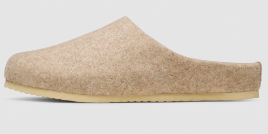 beige wool slippers