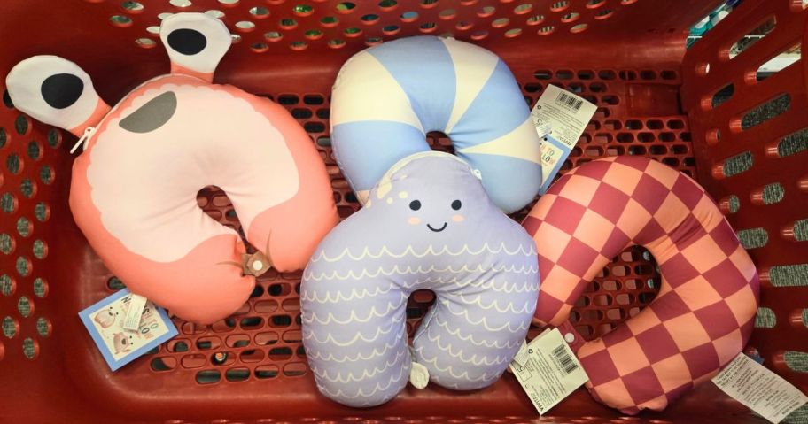 neck pillows in cart in store