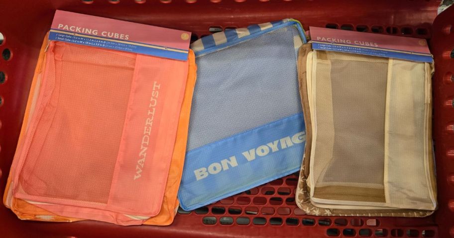 Packing Cubes in cart in store