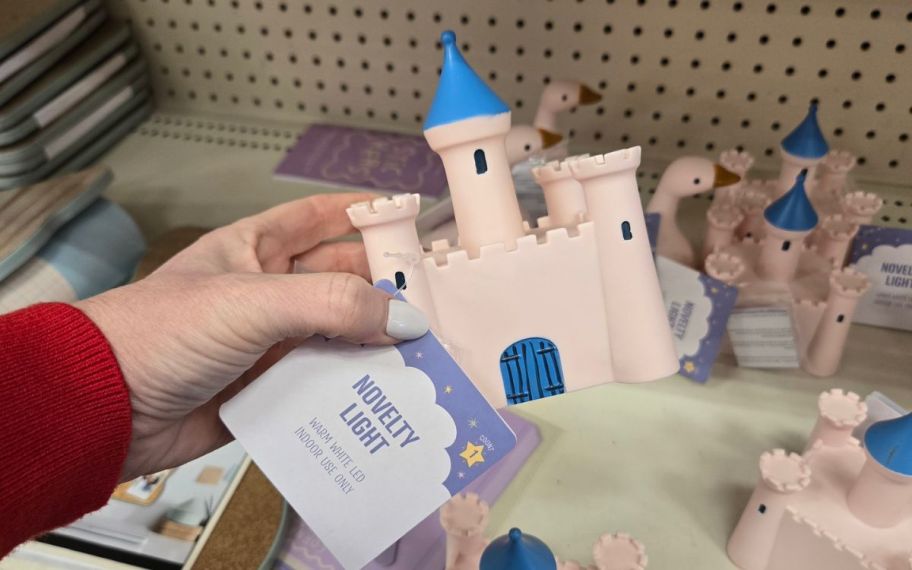 hand holding castle nightlight