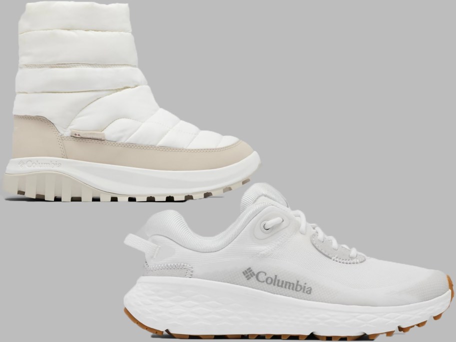 white boots and sneakers