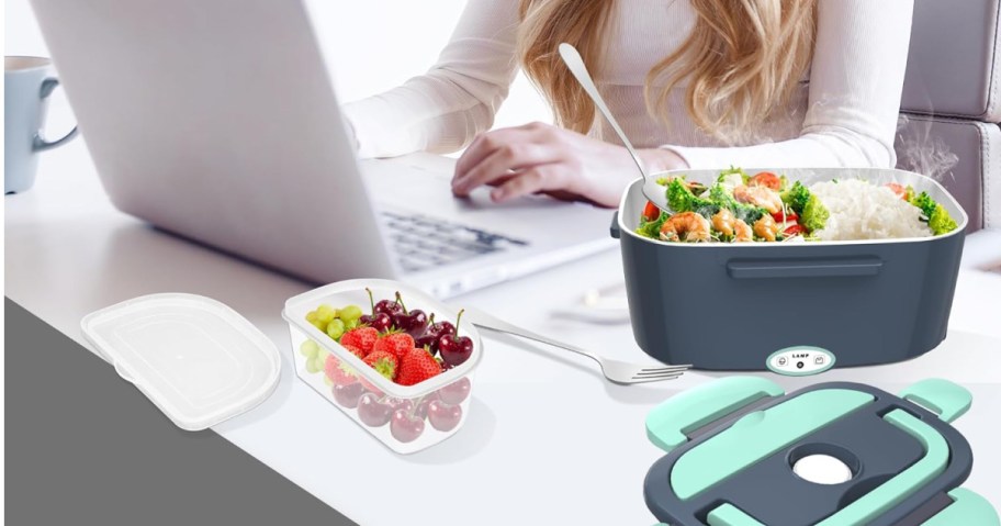 electric lunch box on desk 