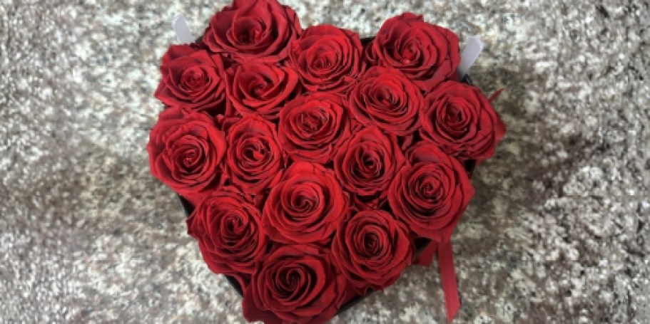 16 Preserved Roses in Heart-Shaped Box Only $28.78 Shipped on Amazon
