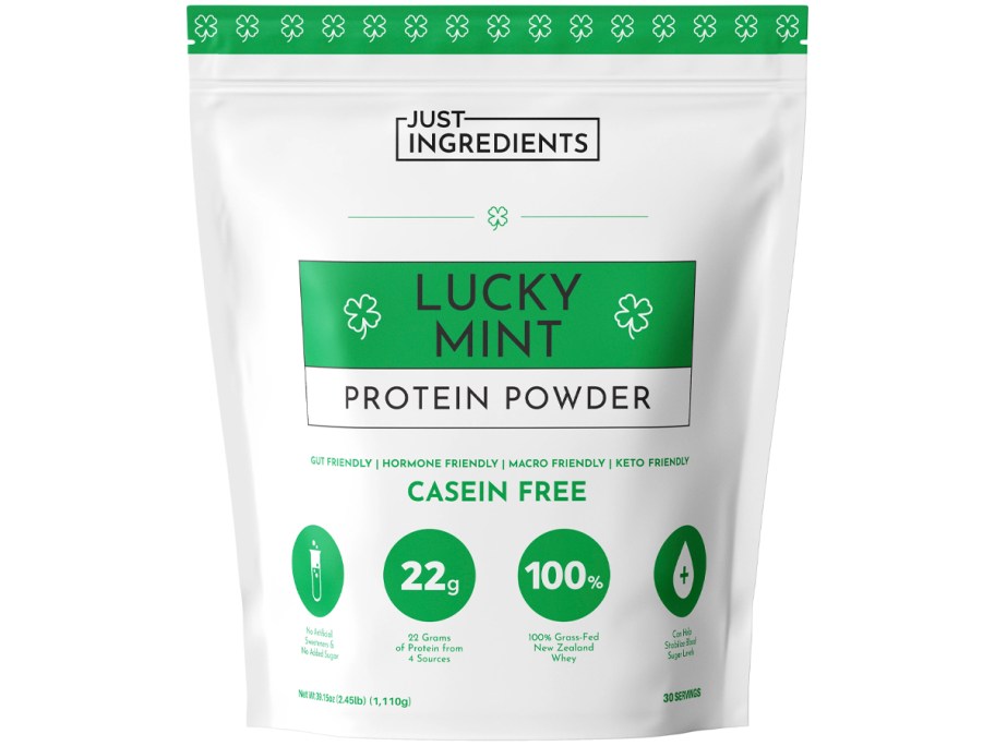 lucky mint protein powder bag 