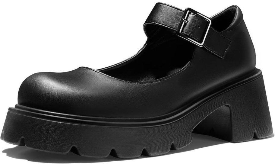 a women's mary jane style shoe in black