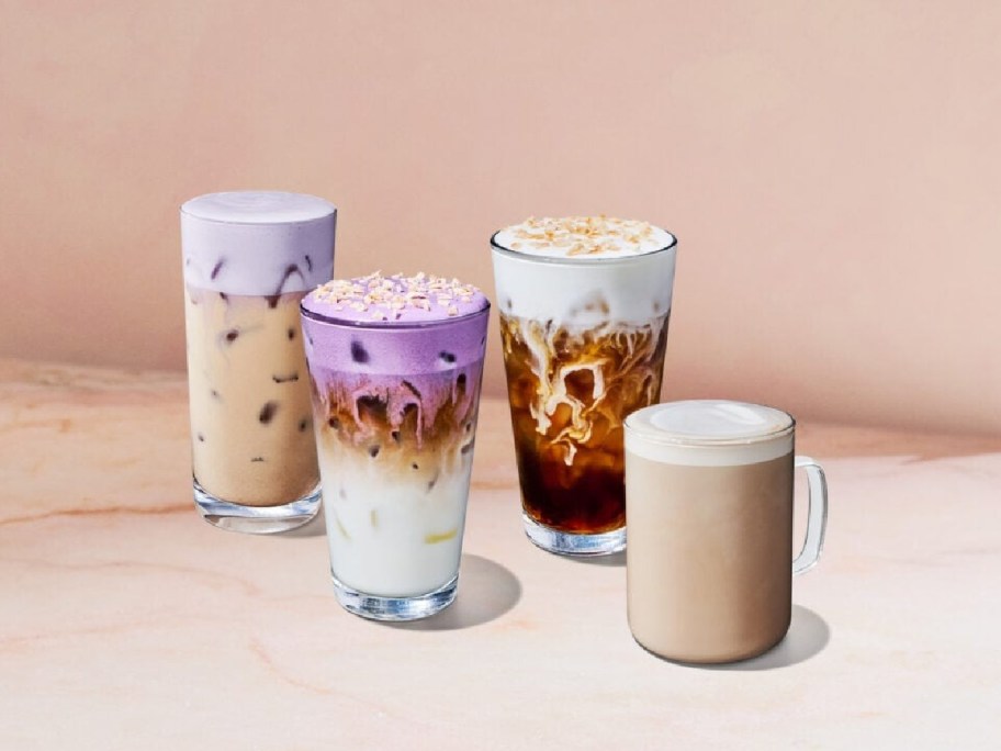 Four new drinks from Starbucks.
