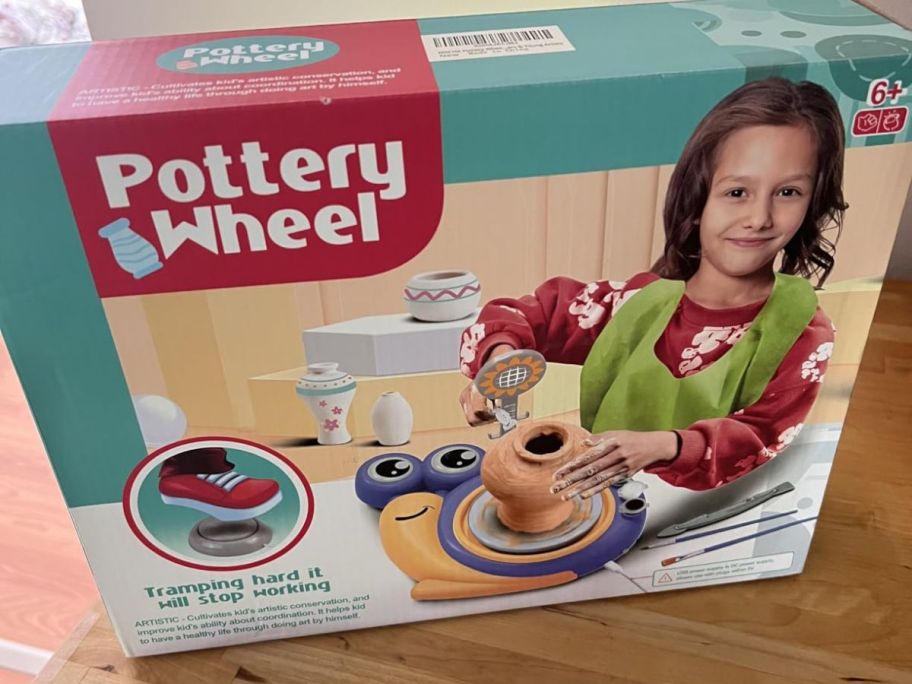 pottery wheel box on table