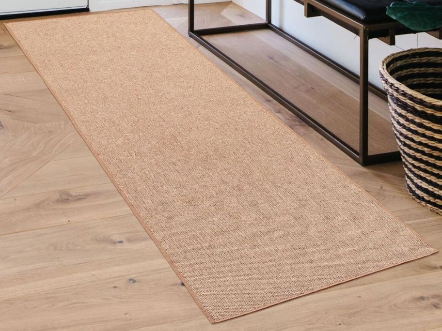 natural colored runner in entryway