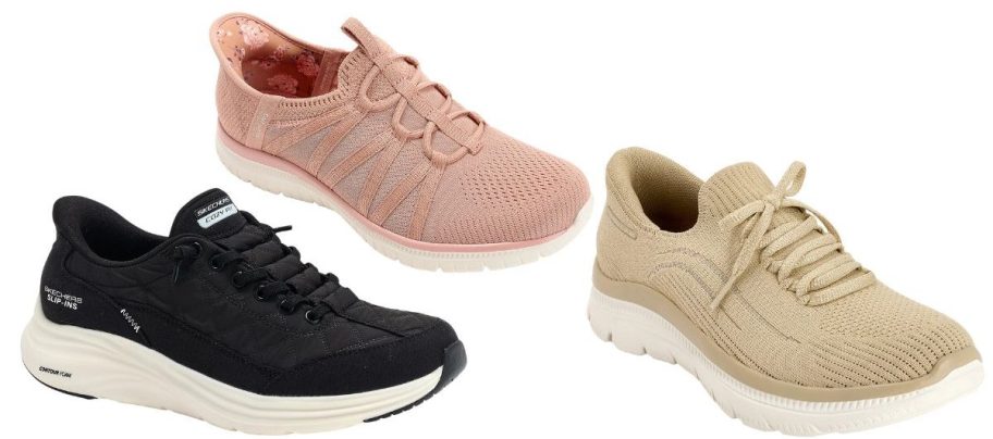 three skechers shoes