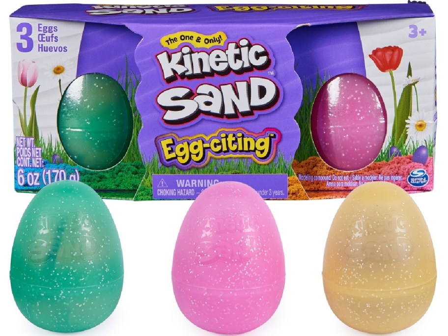 stock image of Kinetic Sand Easter Egg Surprise 3 Pack