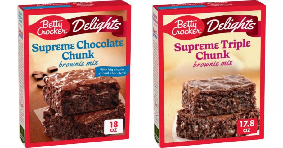 two betty crocker brownie mix boxes
