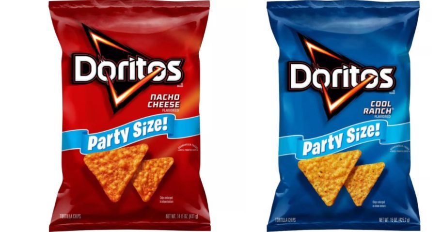 two doritos party size bags