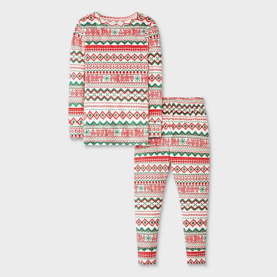 fair isle pajamas stock photo
