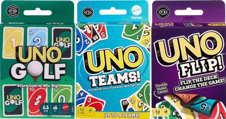 three uno card games