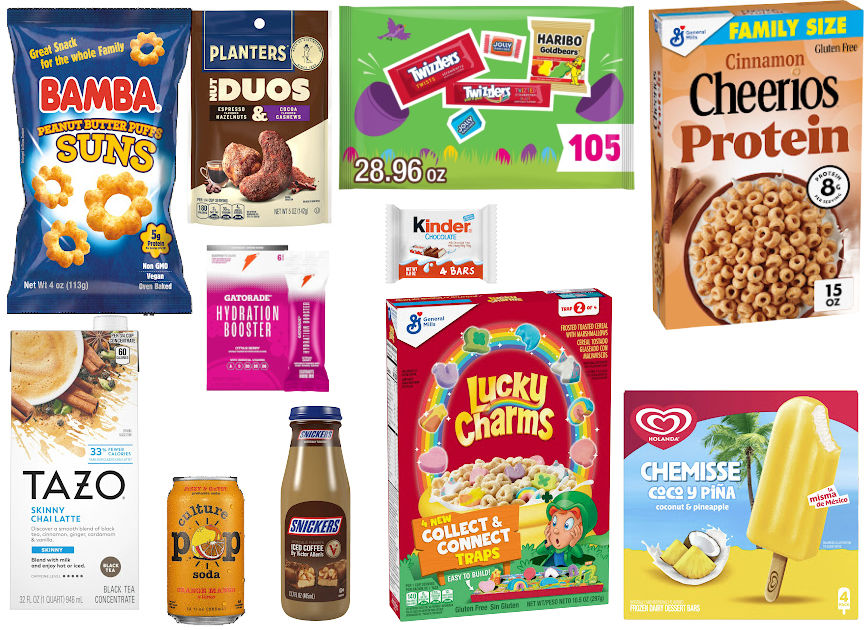 11 grocery items on a white background