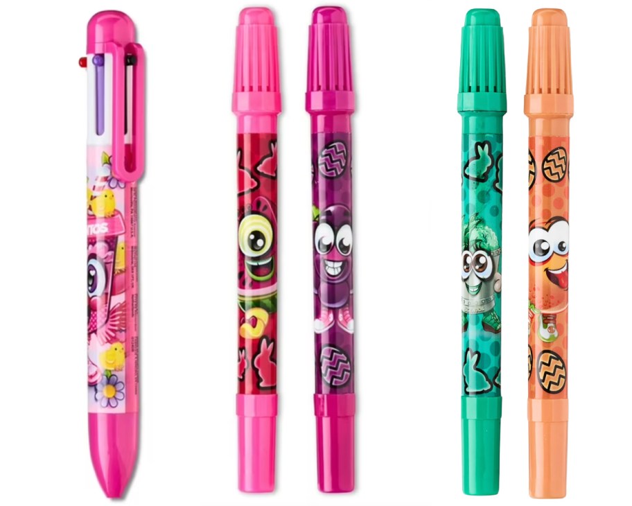 6 color click pen and 4 scented markers