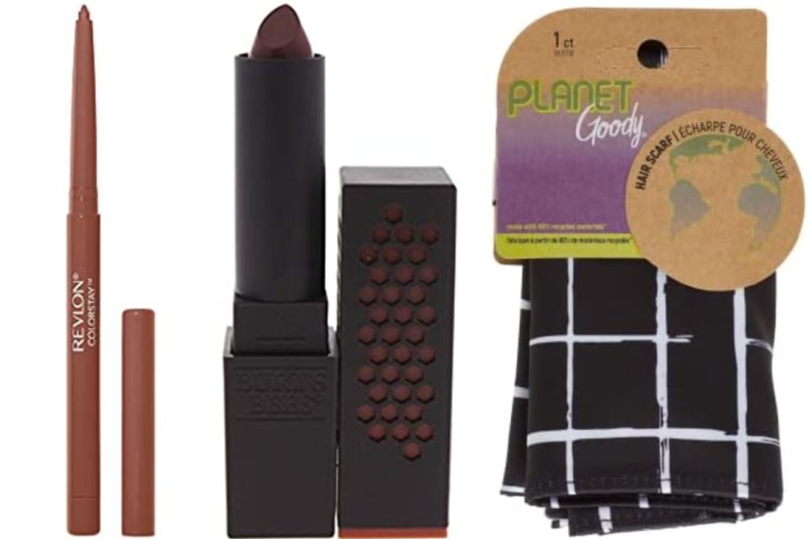 lip liner lipstick and hair scarf