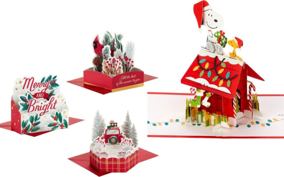 four different christmas cards