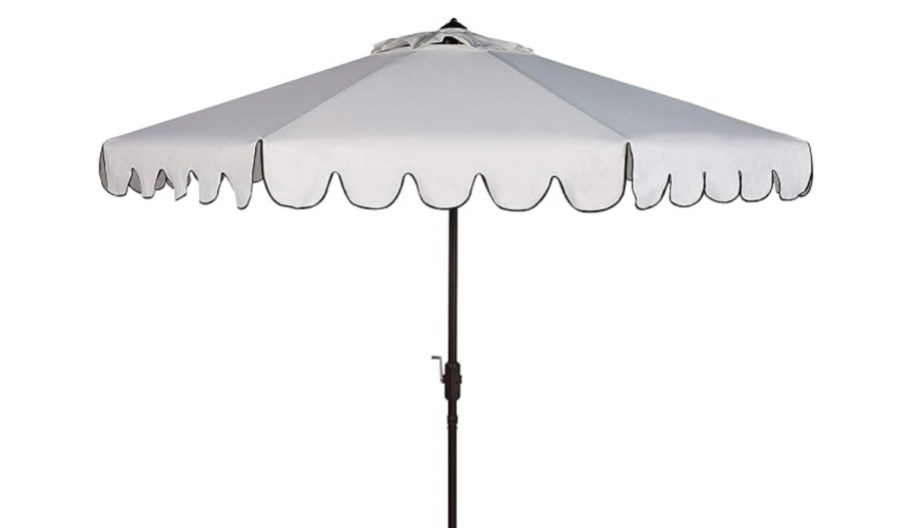 white scalloped umbrella on white background