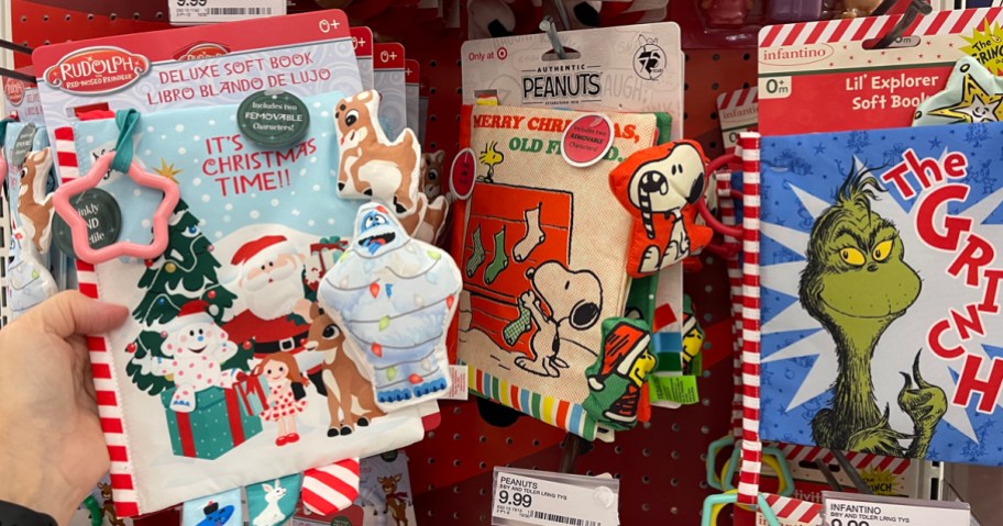 Rudolph and Clarie 10in Musical Press Light Up Stuffed Plush