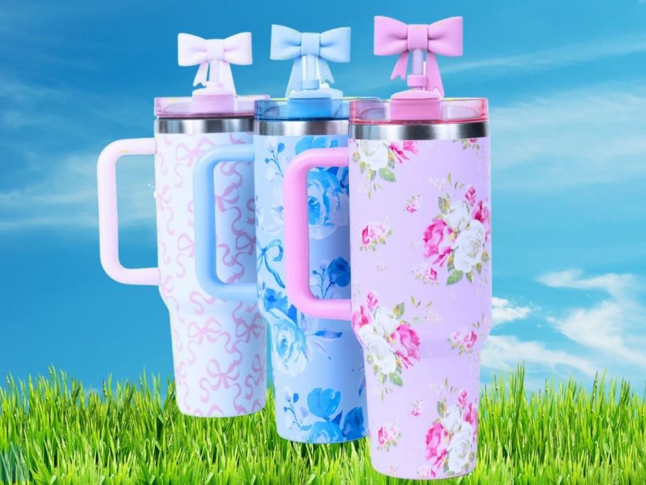 40 OZ TUMBLER - CHECK PEACH main image 1