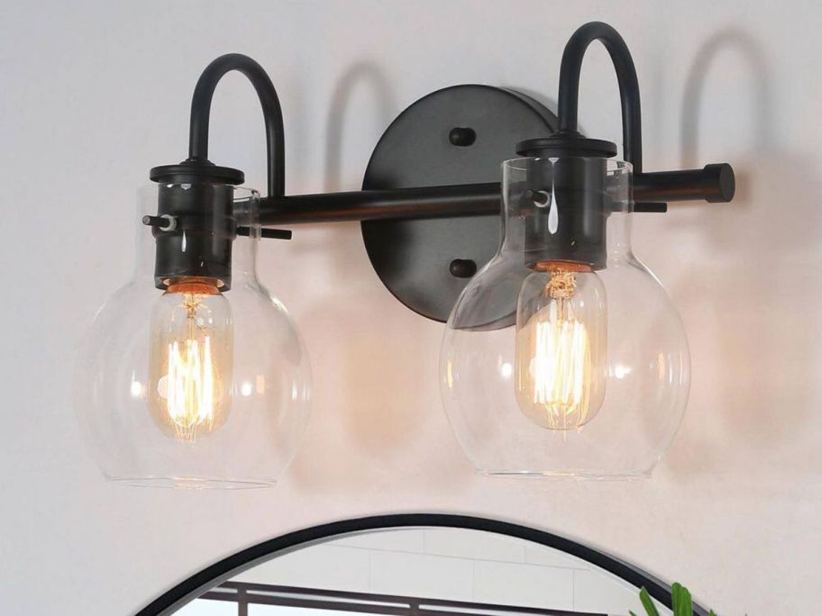 LNC 13" 2-Light Modern Black Arched Vanity Light