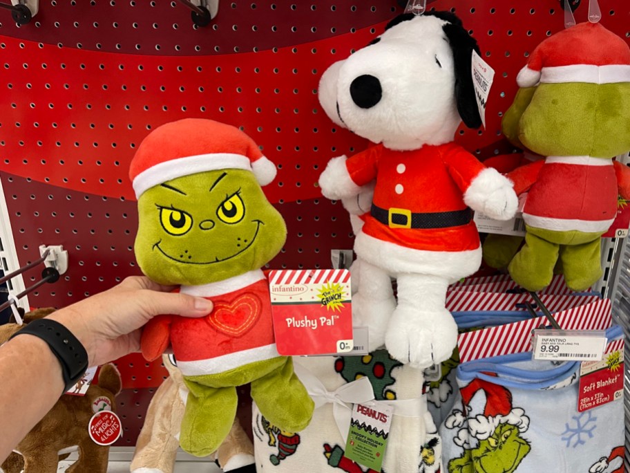 Infantino Grinch and Peanuts Snoopy Holiday Plush