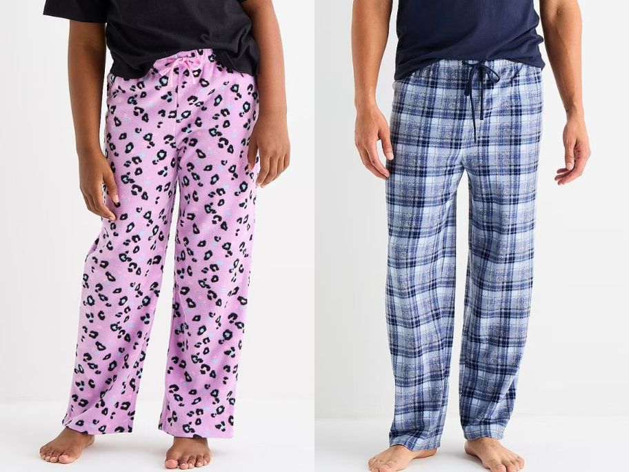 Stock images of two JCPenney Pajama Pants for girls