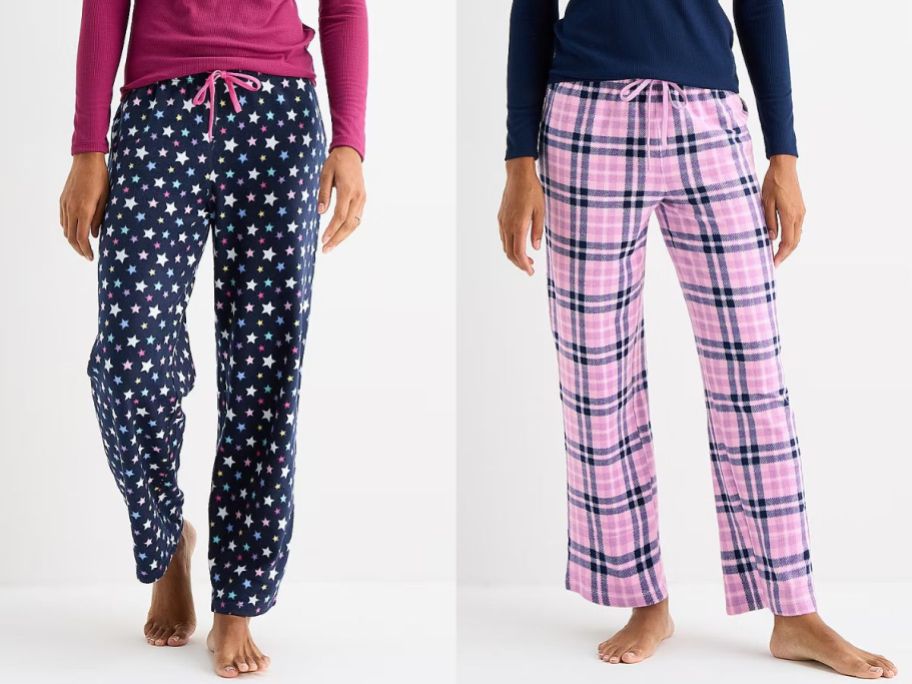 Stock images of two JCPenney Pajama Pants for Women