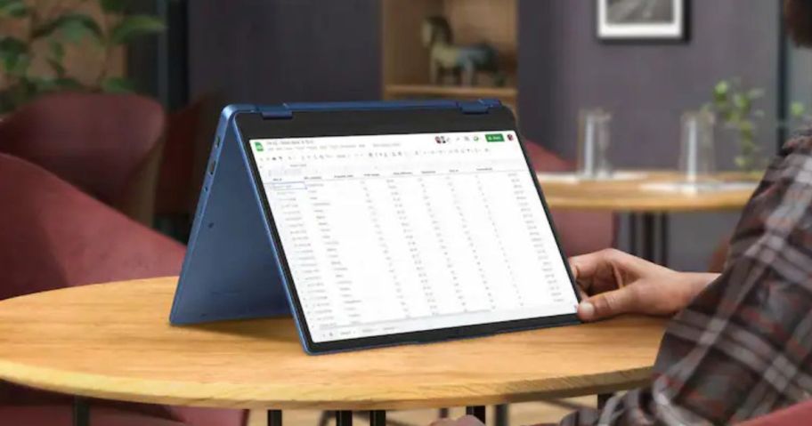 A Lenovo ideapad on a table