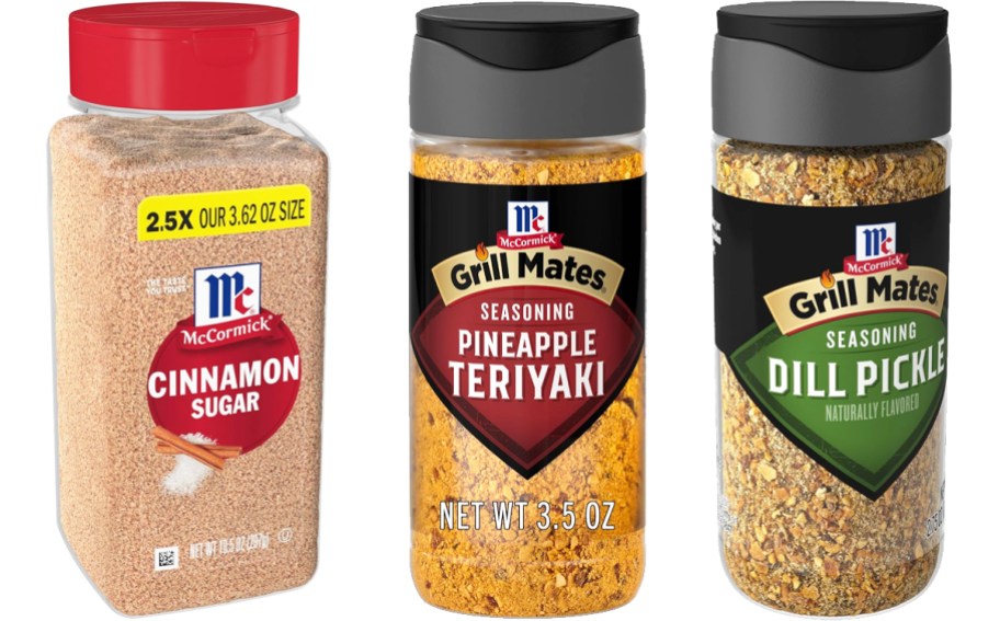 3 jars of McCormick Seasonings